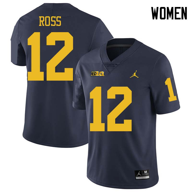 Jordan Brand Women #12 Josh Ross Michigan Wolverines College Football Jerseys Sale-Navy